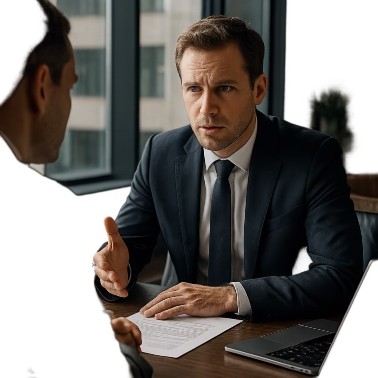 Directivo ante una negociación agresiva aplicando técnicas de control emocional